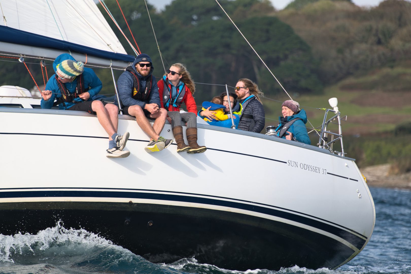 Sailing yacht in Cornwall